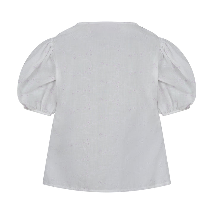 Poppy Blouse - White & Lilac