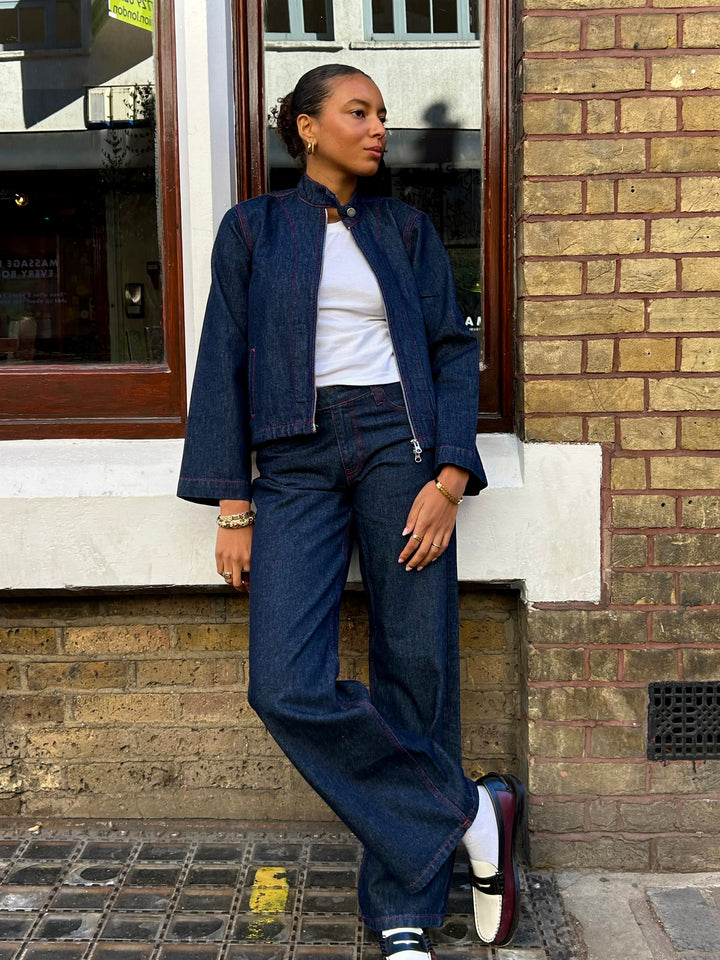Veste Nina - Indigo et rouge