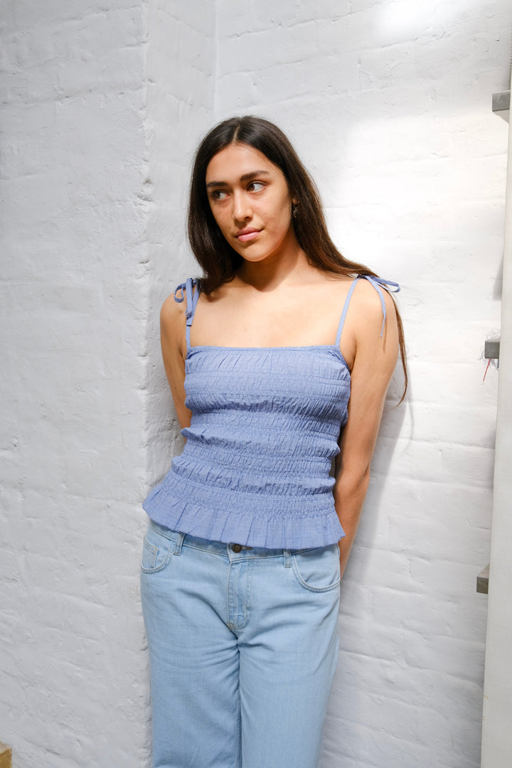 Top Esme Cami - Carreaux bleus
