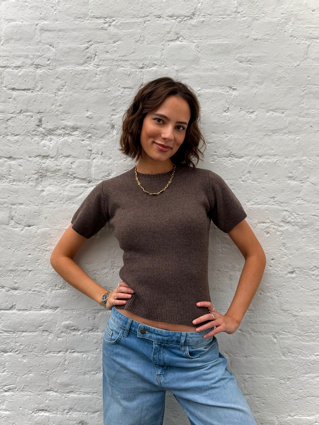Sofie Knit Top - Brown