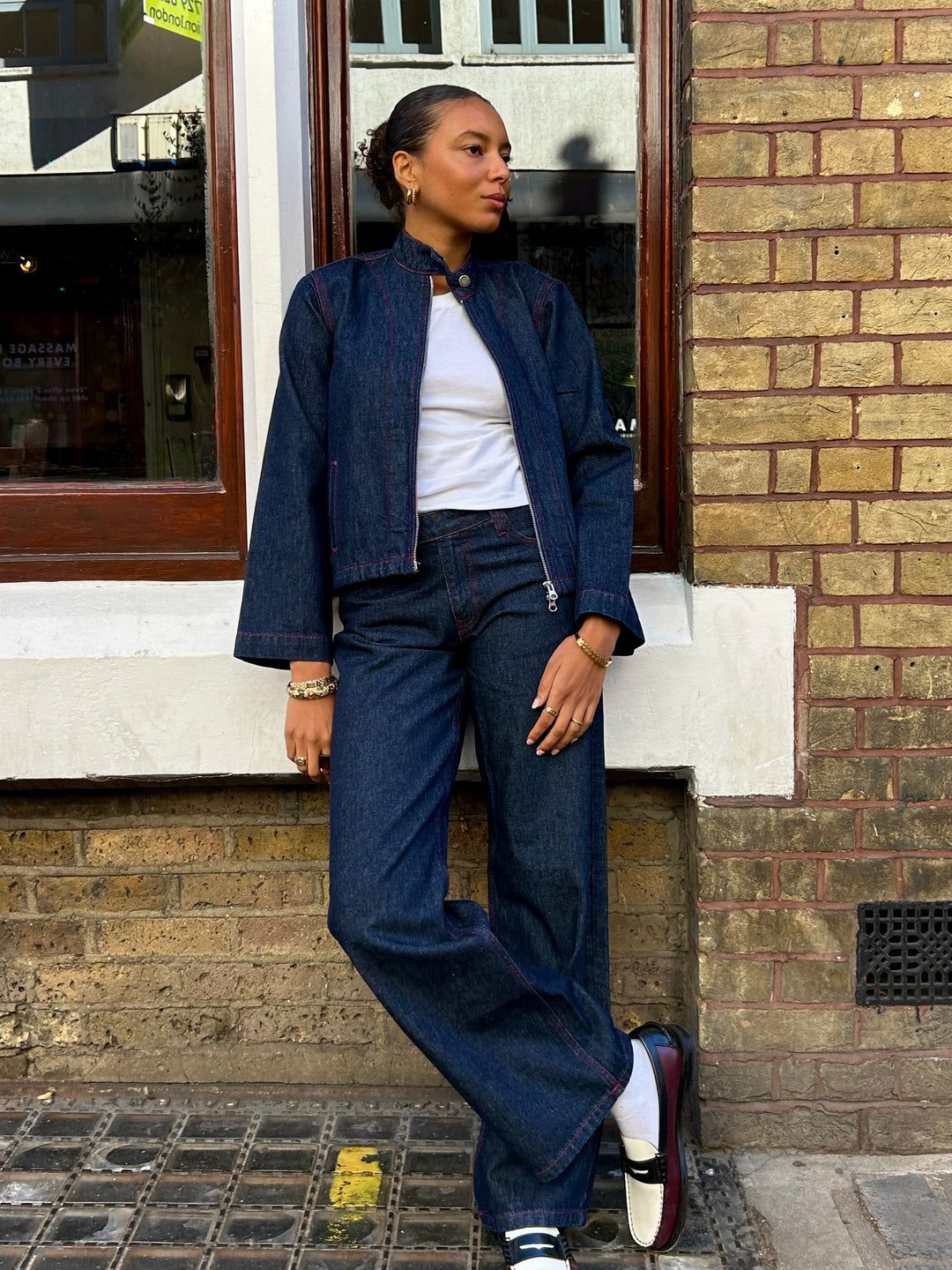 Nina Jeans - Indigo & Red