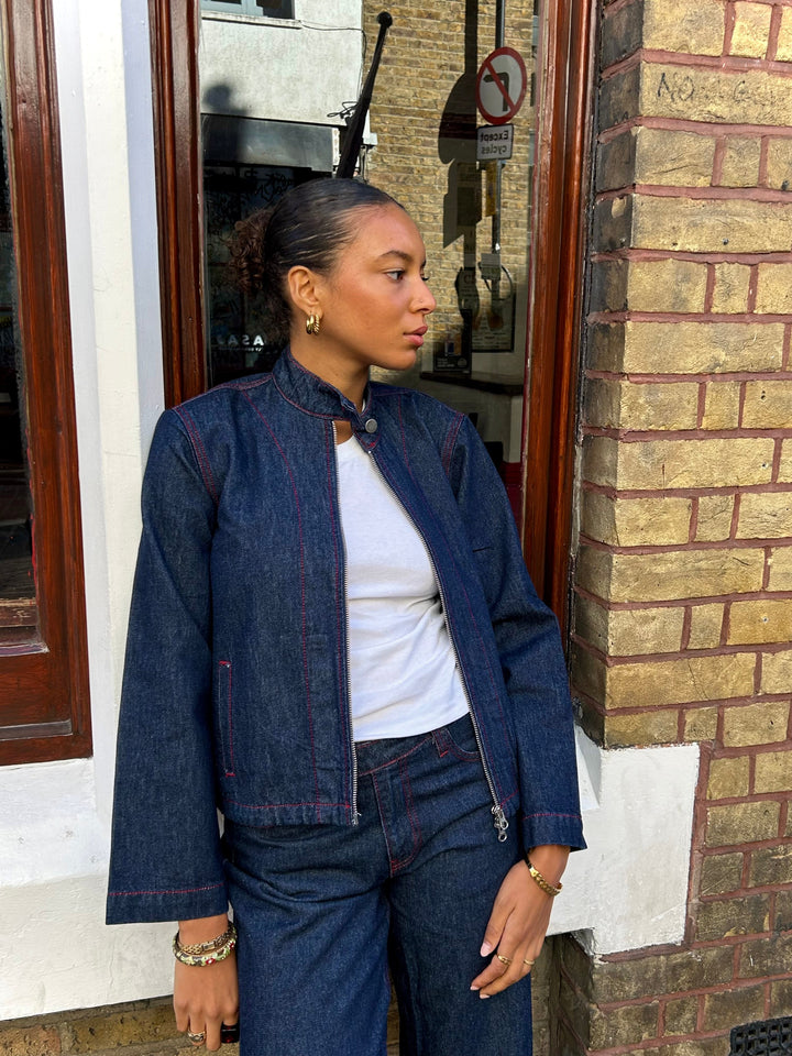 Veste Nina - Indigo et rouge