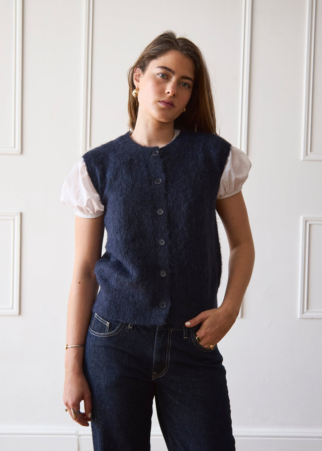 Gilet en Maille - Marine