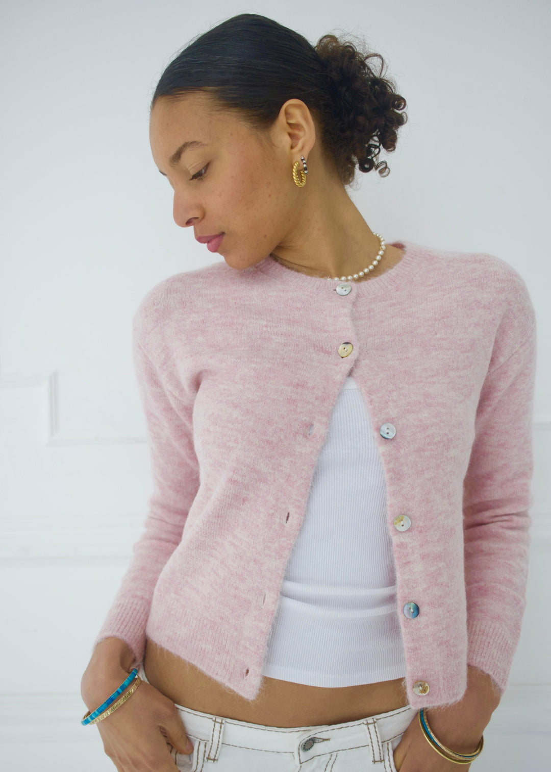 Cardigan Elsa - Rose bébé