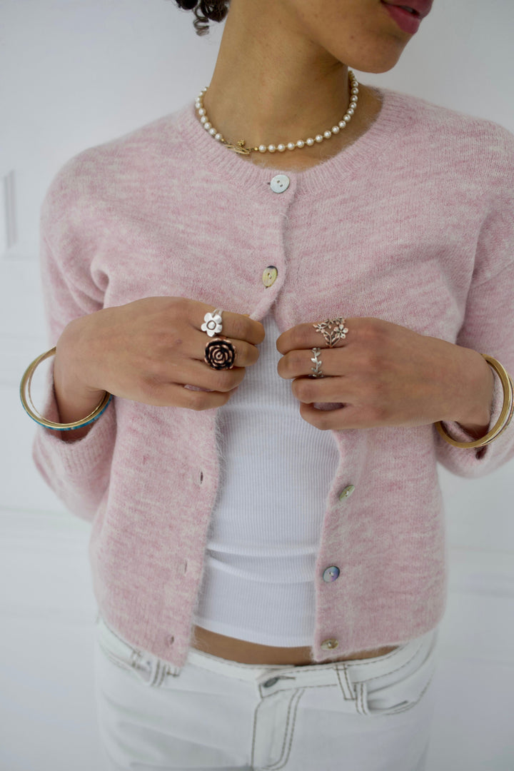 Cardigan Elsa - Rose bébé