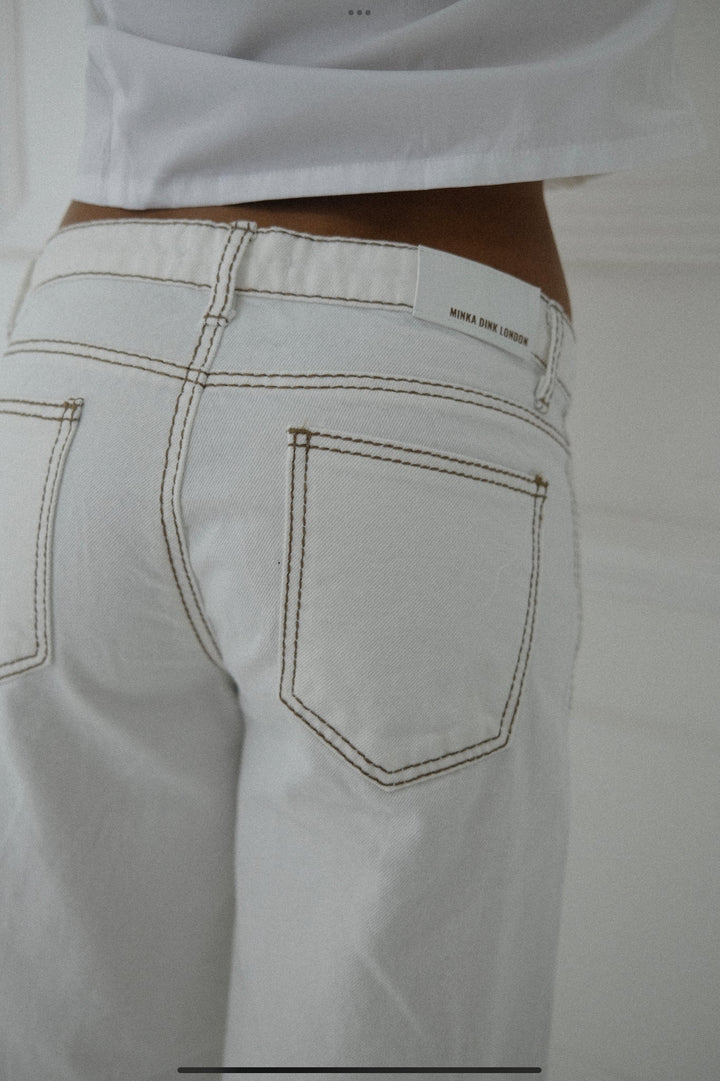 Lila Jeans - White & Brown